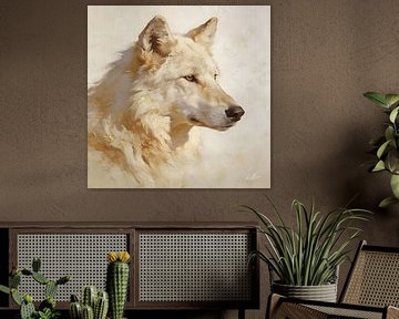 Silent Presence - Wolf Wandkunst von Mellow Art