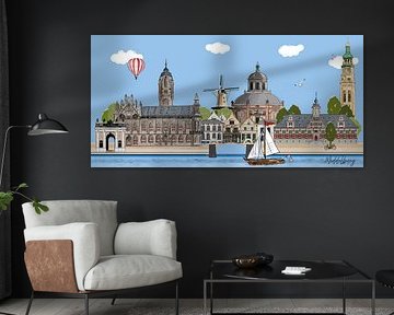Getekende skyline Middelburg