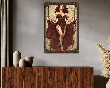 Portret vrouw sexy Alphonse Mucha van Jan Bechtum