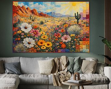 Patchwork desert landscape