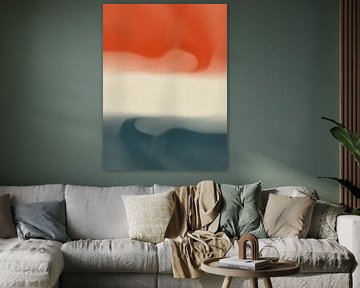 Minimalistisch abstract landschap in levendige kleuren van Dina Dankers