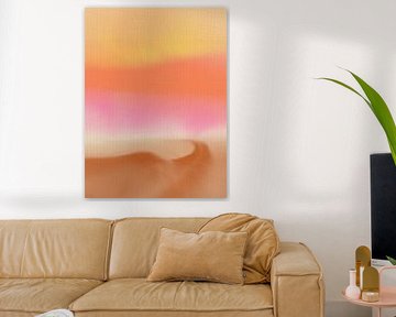 Abstract minimalistisch landschap in pastel en neonkleuren van Dina Dankers