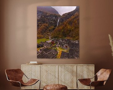 Foroglio mountain village surrounded by autumn forests by Ewold Kooistra