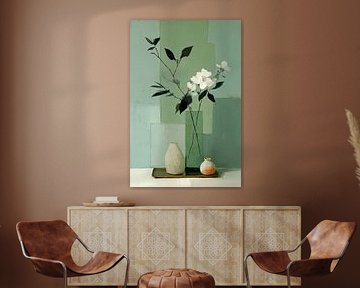 Minimalismus in Creme und Grün Nr. 2 von Studio BB