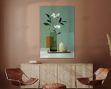 Minimalismus in Creme und Grün Nr. 3 von Studio BB