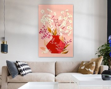 Wild flowers in red Ceramics no.2 by Studio BB