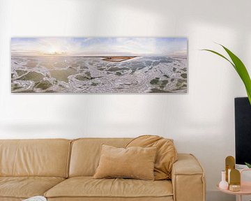 Creeping ice on the Markermeer, in 360° from the air by Paul Oostveen