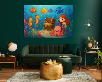 Mermaid with octopus and fish by Art & Soul Creations