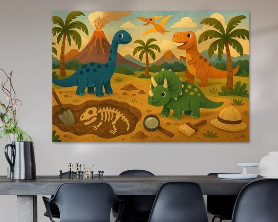 Voorbeeld van het werk in een kamer