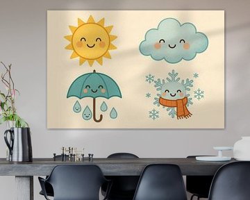 Cheerful weather symbols in soft shades by Art & Soul Creations