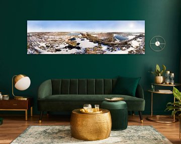 Haaksbergerveen im Schnee, in 360° aus der Luft