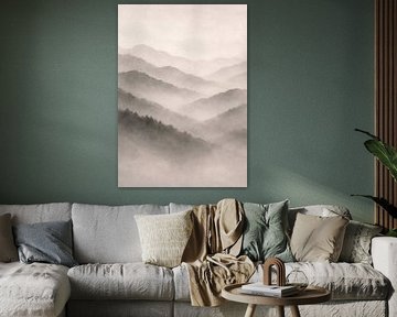 Couches de la montagne brumeuse