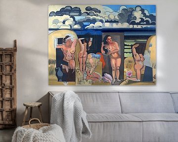 Beach scene with bathers 1935 Jean Brusselmans by Jan Bechtum