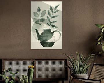 abstract garden teapot by PrintiSky