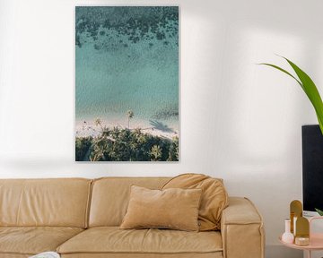 Palmiers, plage et mer | photographie de voyage | Maldives