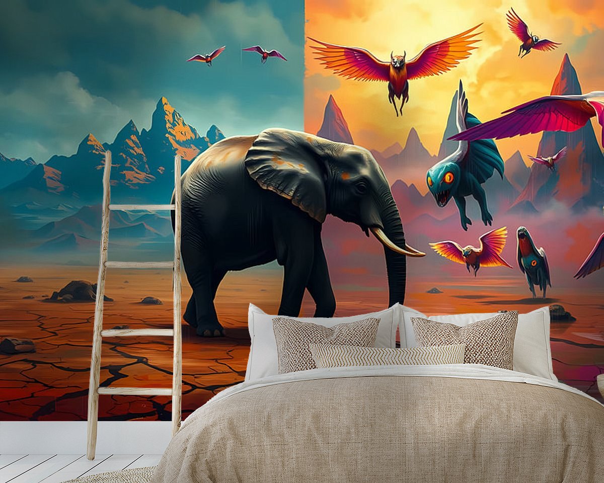 Voorbeeld van het werk in een kamer