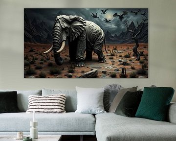 Olifant op buitenaardse planeet van Linda de Klein