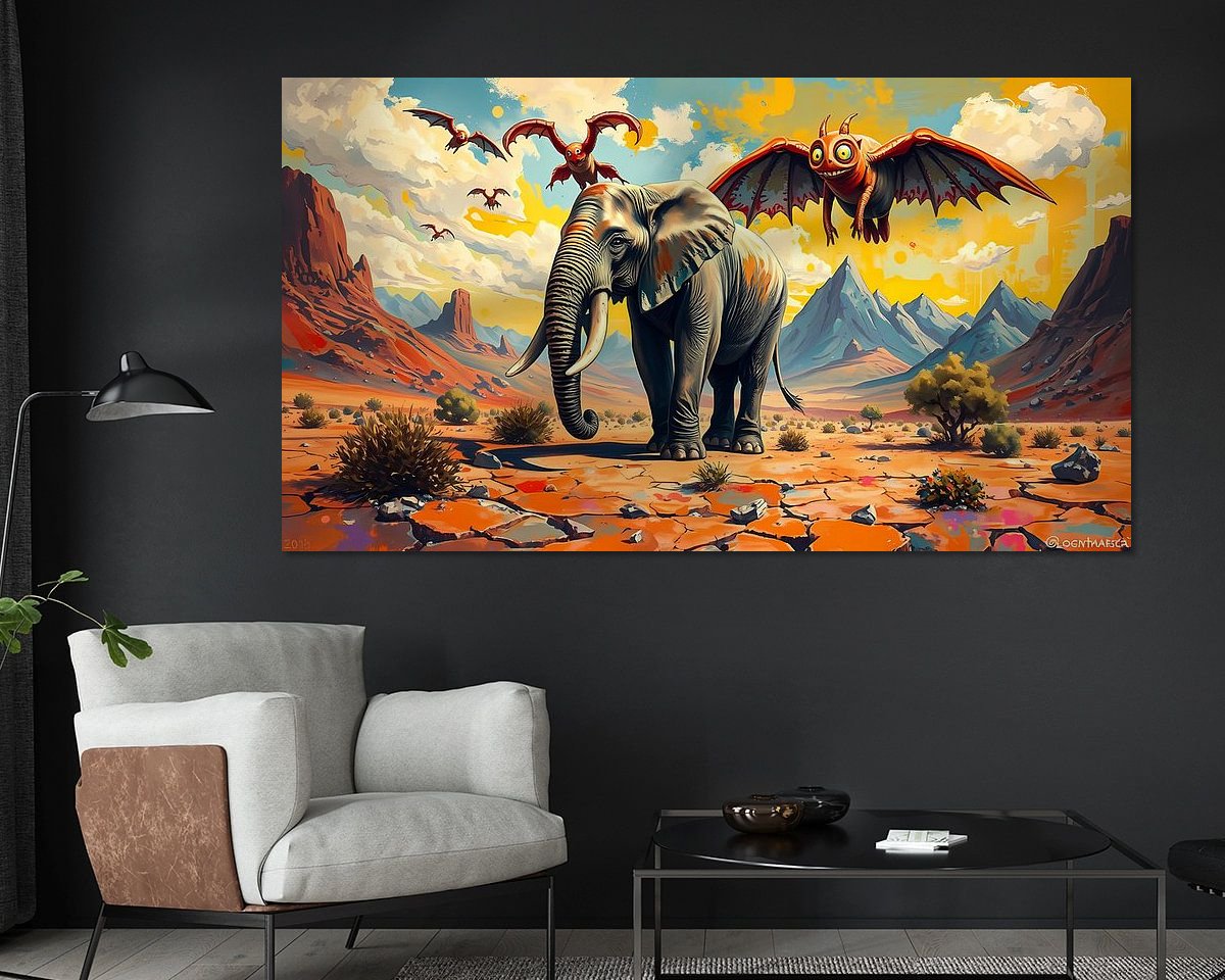 Voorbeeld van het werk in een kamer