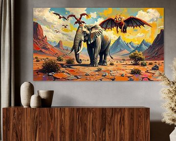 Olifant op buitenaardse planeet van Linda de Klein