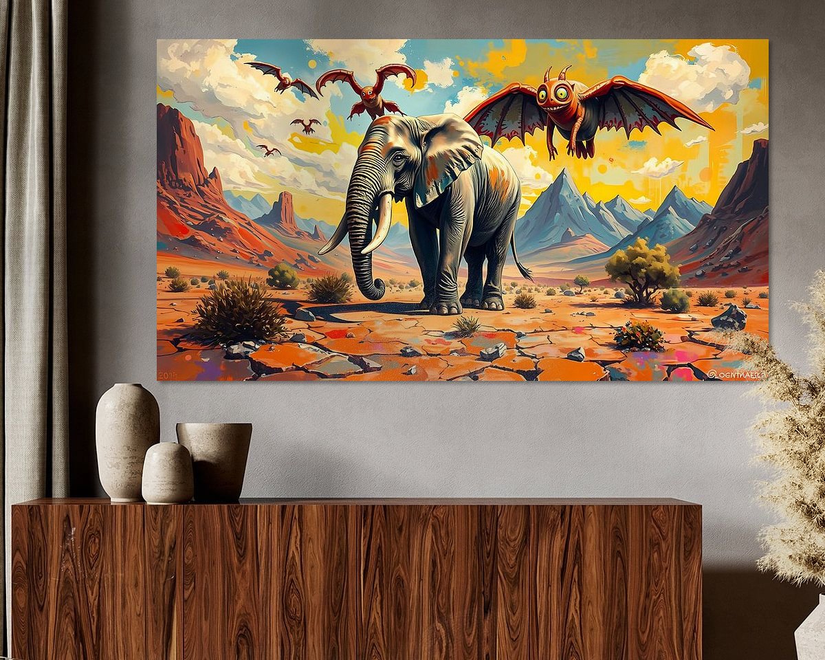 Voorbeeld van het werk in een kamer