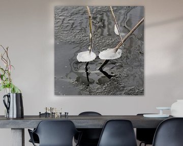 Een abstract winters natuurverschijnsel van ijs van Gea van der Veen-Smedeman