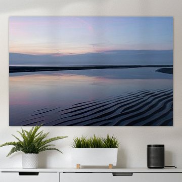 Evening pink above Zeeland sea banks by Dymfna Briede