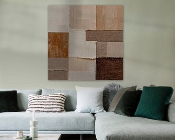 Abstrakte Leinentexturen in weichen Sand- und Naturtönen von STUDIO ARTSY