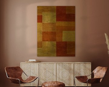 Abstrakt Minimalistisch: Stimmungsvolle Herbsttöne mit goldenem Schimmer von STUDIO ARTSY