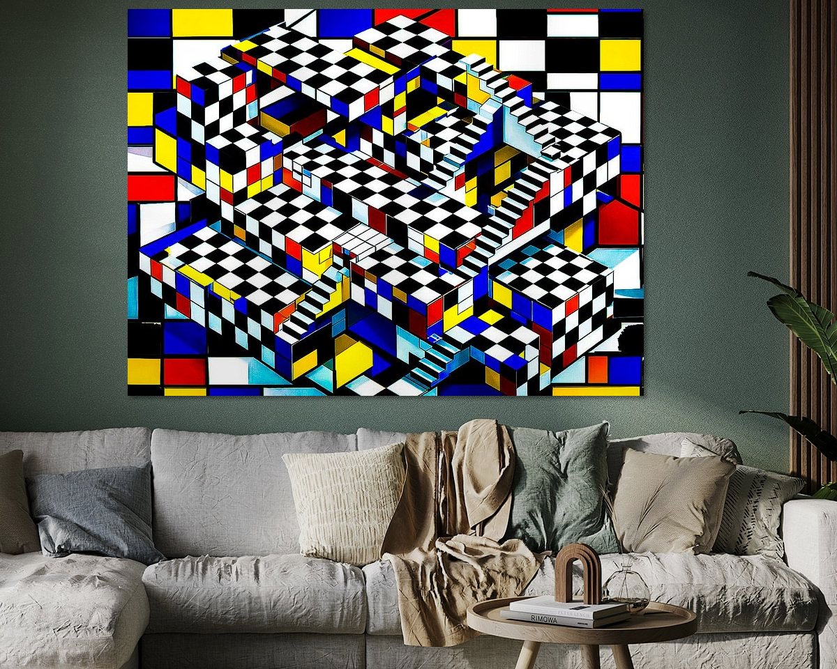 Voorbeeld van het werk in een kamer