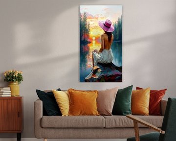 Woman at the lake by AidasignArt