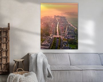 IJlst at Sunrise - Frisian Eleven-City in Soft Morning Light by Ewold Kooistra