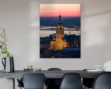 Stevenskerk and Waalbrug at Sunrise - Nijmegen in the Blue Hour by Ewold Kooistra