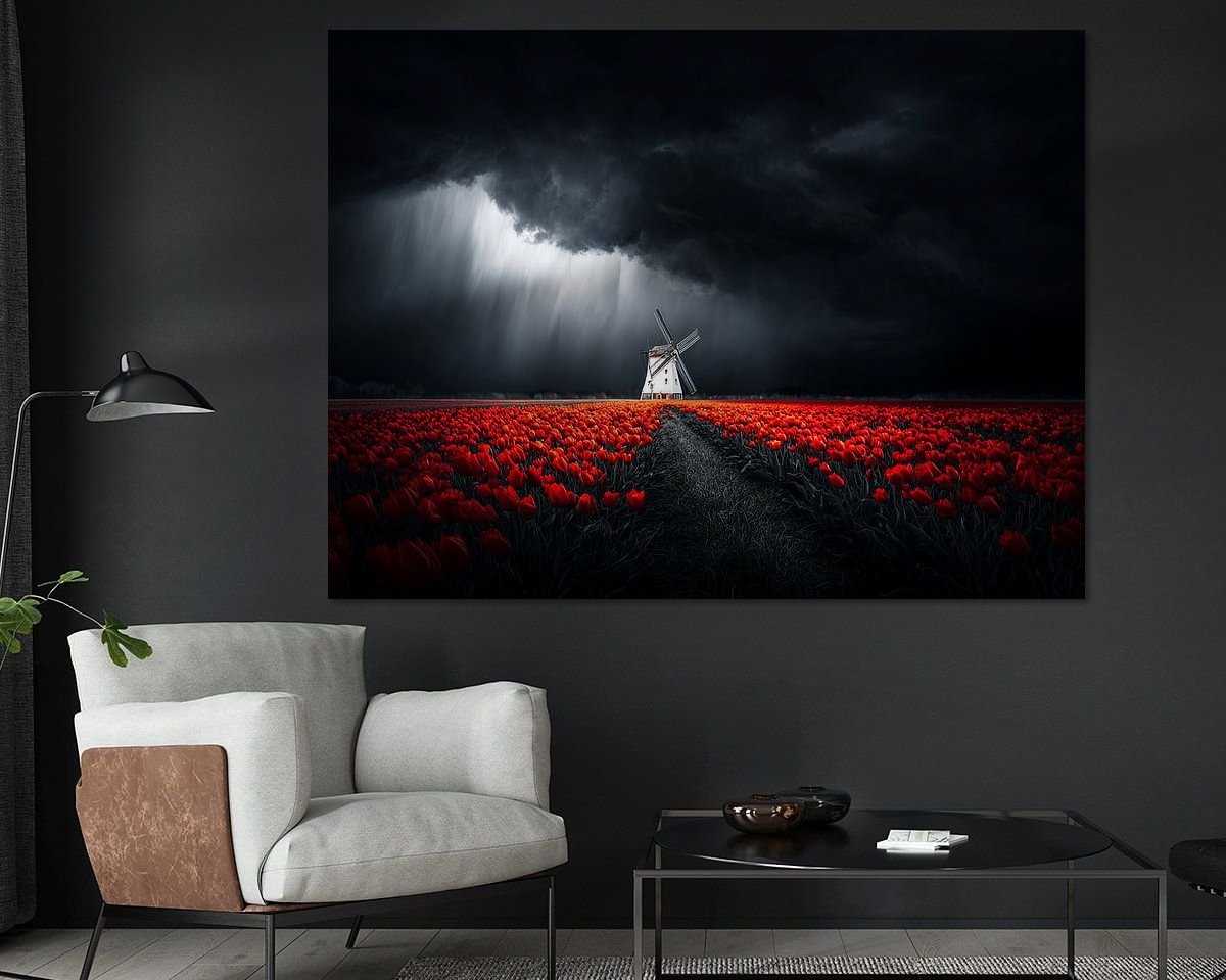 Voorbeeld van het werk in een kamer