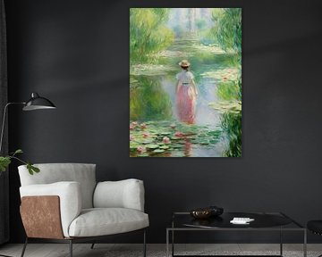 Herrin des Sees Gemälde - Mystische Artussage Kunstdruck | Fantasy Mythologie Wanddekoration von Mido