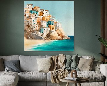 Cliffside Coastal Village by Nomo.Art