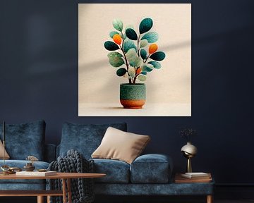 Playful Botanical Pot by Nomo.Art