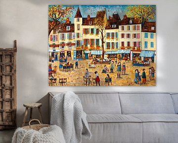 Frans stadje in de herfst