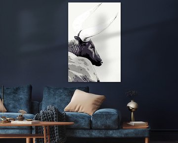 une vache Ankole mixed media sur Werner Lehmann