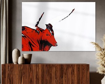 one Ankole cow mixed media by Werner Lehmann