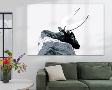 one Ankole cow mixed media by Werner Lehmann