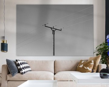 Vintage Industrie: Alter hölzerner Strommast