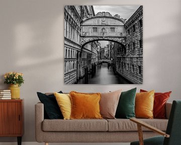 Italie en carré noir et blanc, Venise - Le Pont des Soupirs