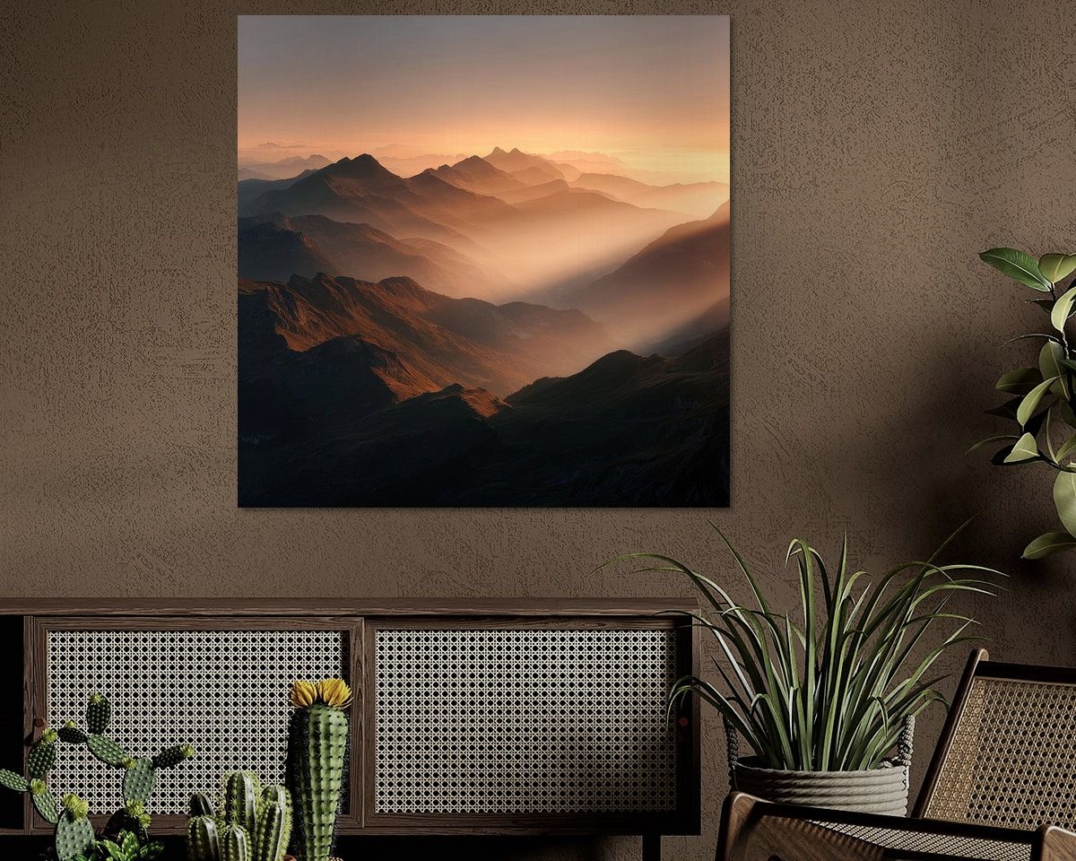 Voorbeeld van het werk in een kamer