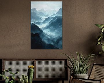 Blue silence between mountain sides by Femea Stille Landschappen