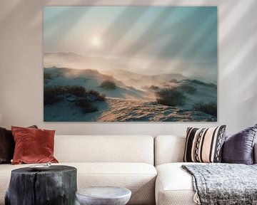 Douce lumière du matin sur des dunes tranquilles sur Femea Stille Landschappen