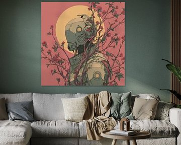 Robot with Blossom Nature and Machine in Balance by Eva Lee