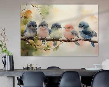 Birds on a branch by Bianca ter Riet