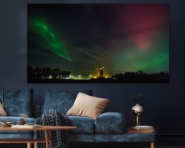 Wissink's möl à Usselo avec Aurora Borealis sur Art Wittingen