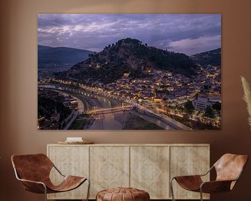 Berat at dusk - City of a Thousand Windows on the River by Ewold Kooistra