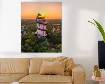 Wat Samphran Dragon Temple at Sunset - Magic and Symbolism in Thailand by Ewold Kooistra
